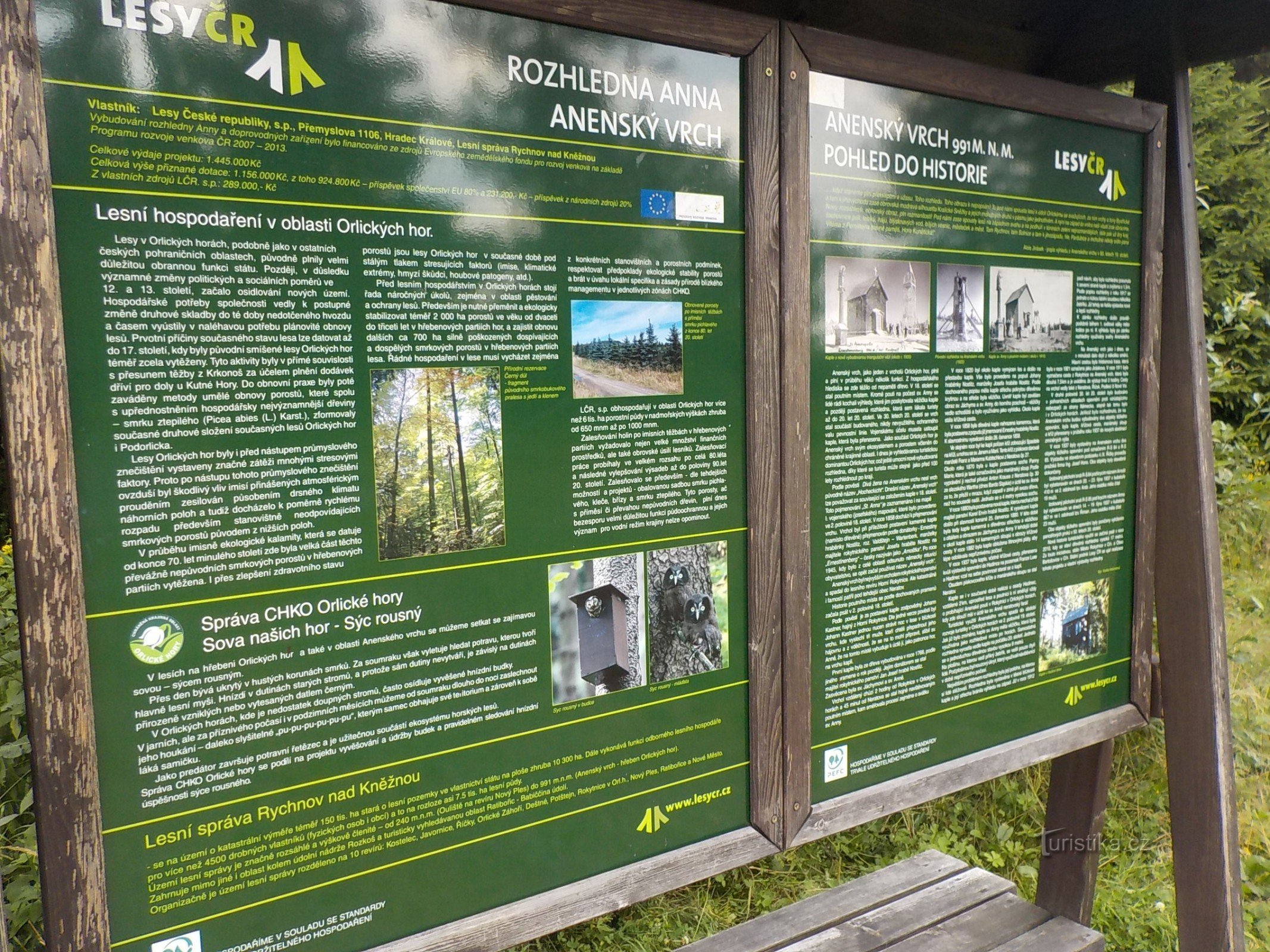 Van Neratov naar Bartošovice via de uitkijktoren en Hanička