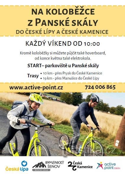 Desde Panská skály en scooter por el carril bici de Varhany hasta Česká Lípa