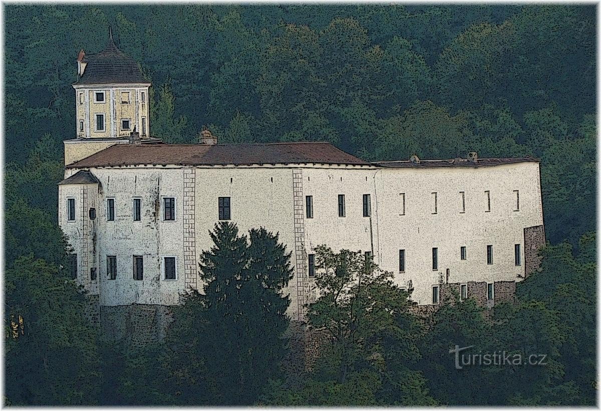 Derrière les attractions du château de Malenovice près de Zlín