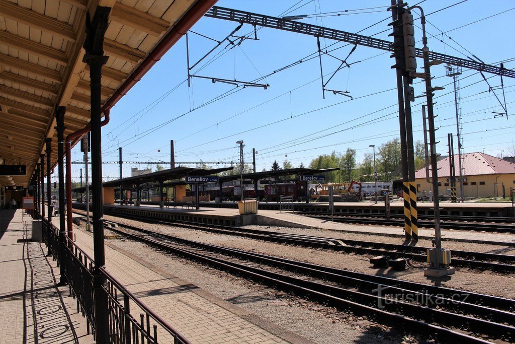 Bild från Benešovs järnvägsstation