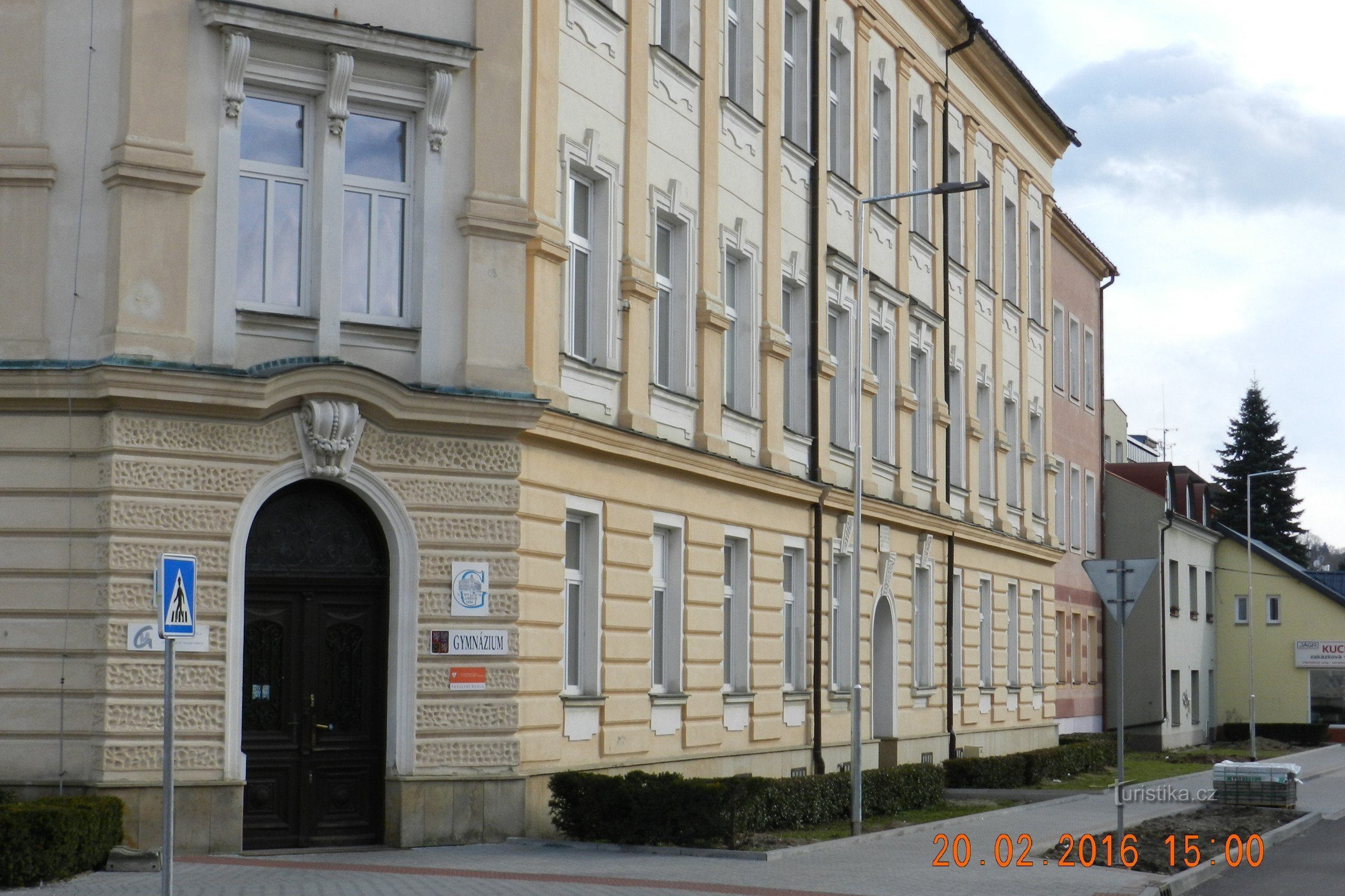Zábřeh - gymnasiumgebouw - de eerste en oudste middelbare school in Noordwest-Moravië