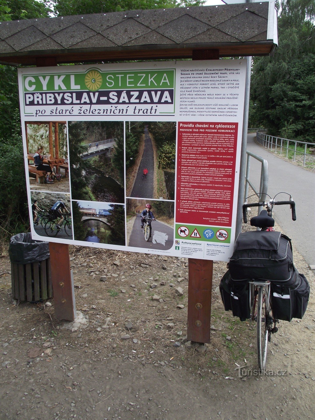 the beginning of the trail in Sázava