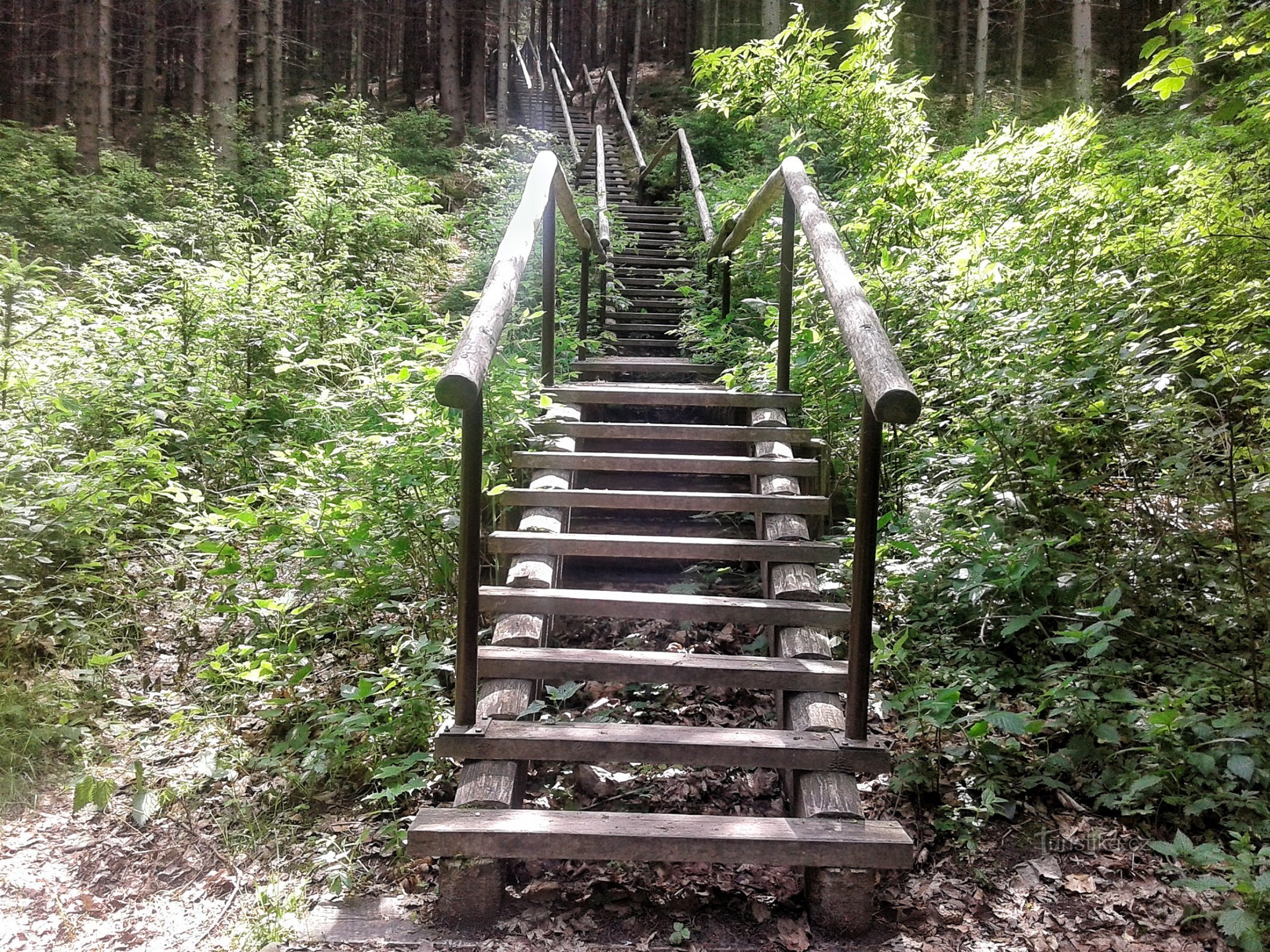 The beginning of the climb to Křížový vrch