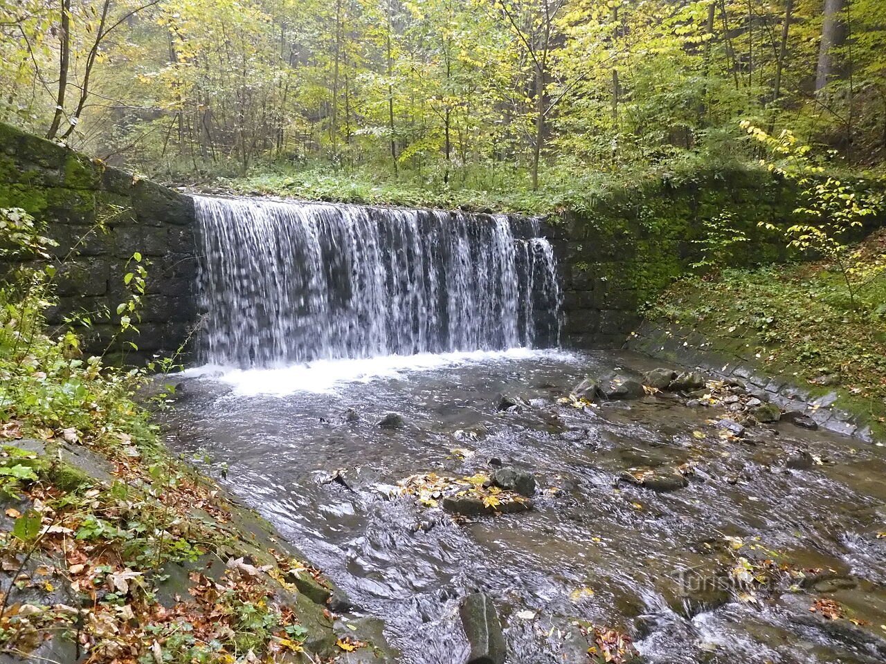 Interesting cascades on the lower part of the Mazák stream (below the Muchovice cottage area).