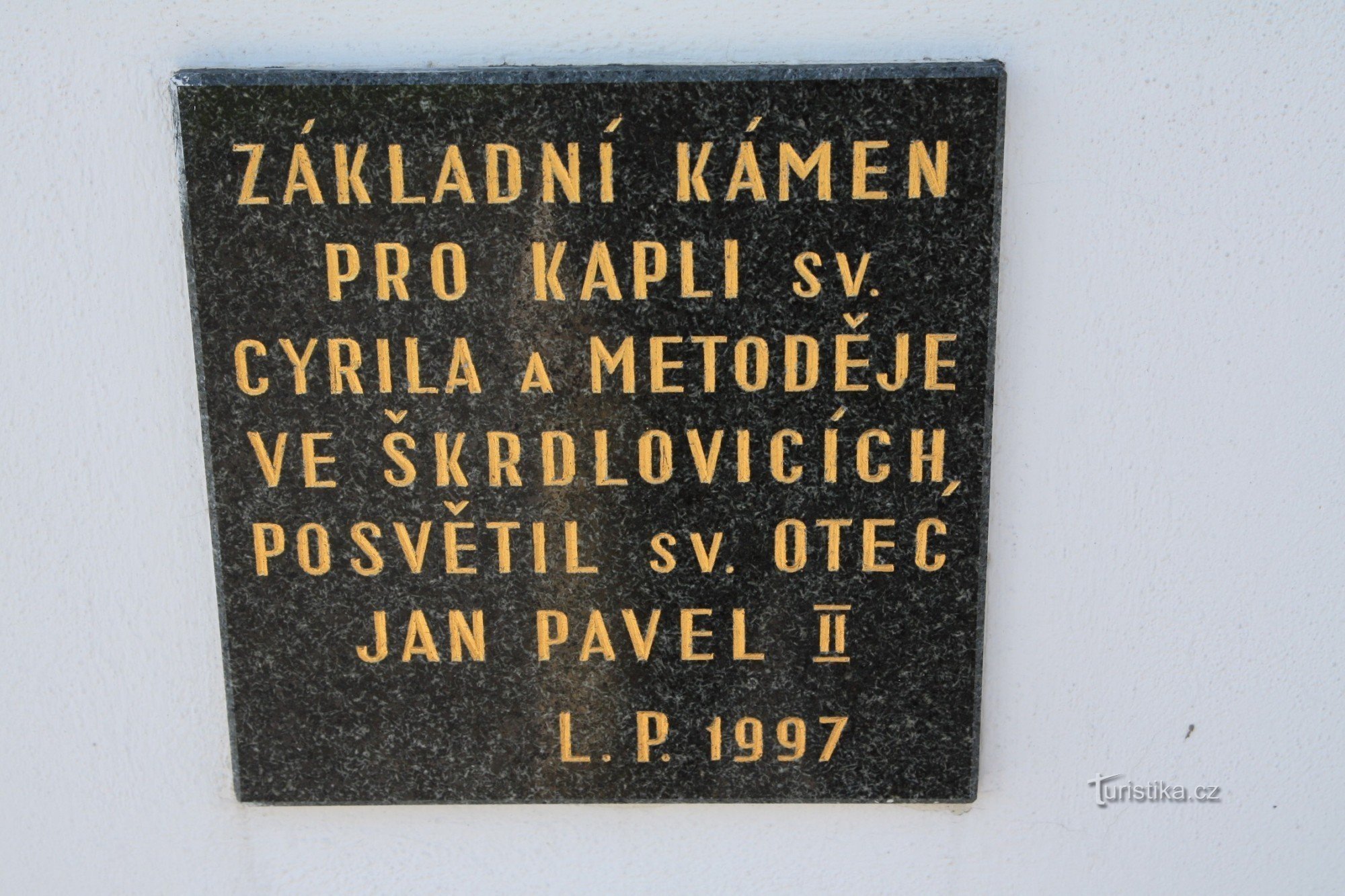Foundation stone of the chapel