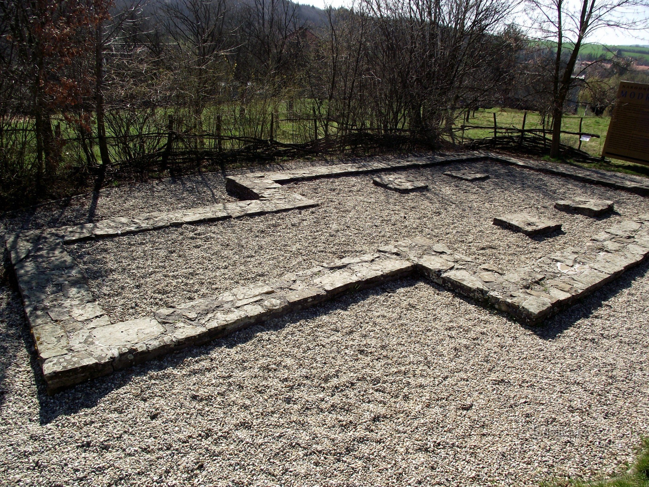 the foundations of the original building