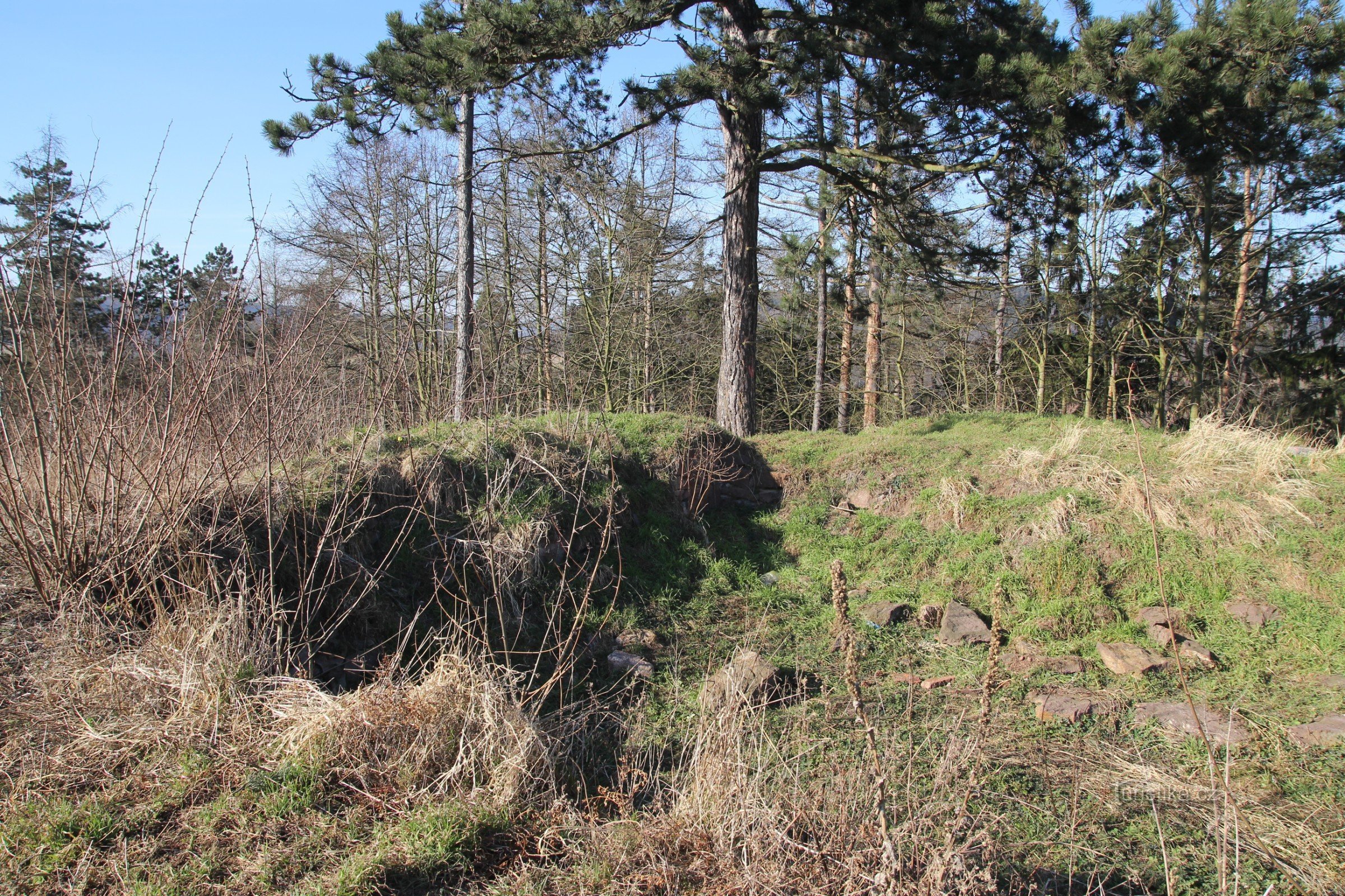 The foundations of the medieval castle tower