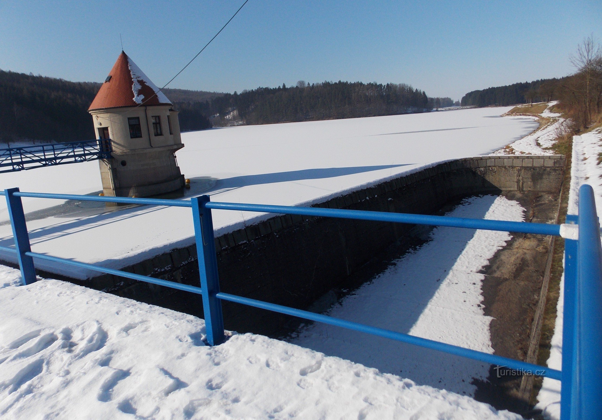 Een hoek van de Fryštácké-dam