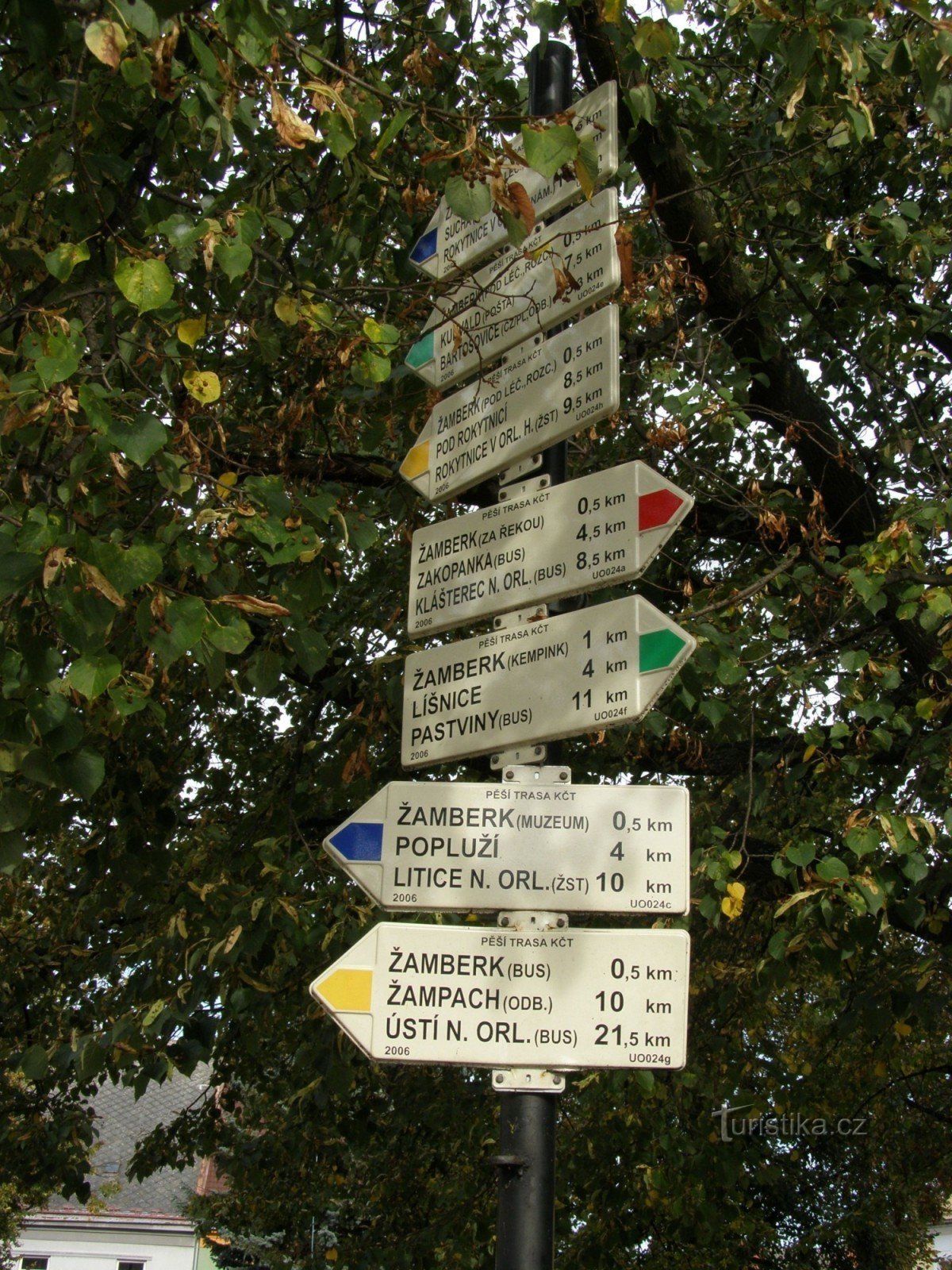 Žamberk - the main tourist signpost