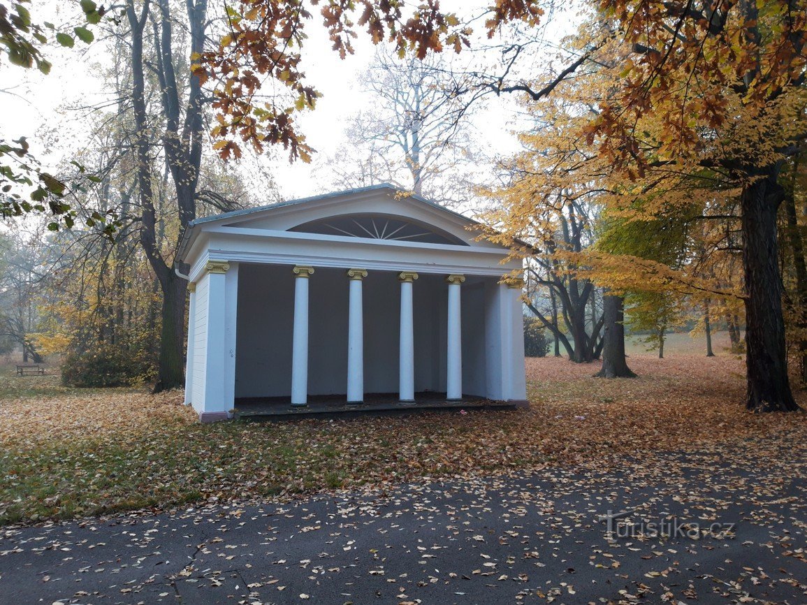 Slottsträdgård i Teplice spa