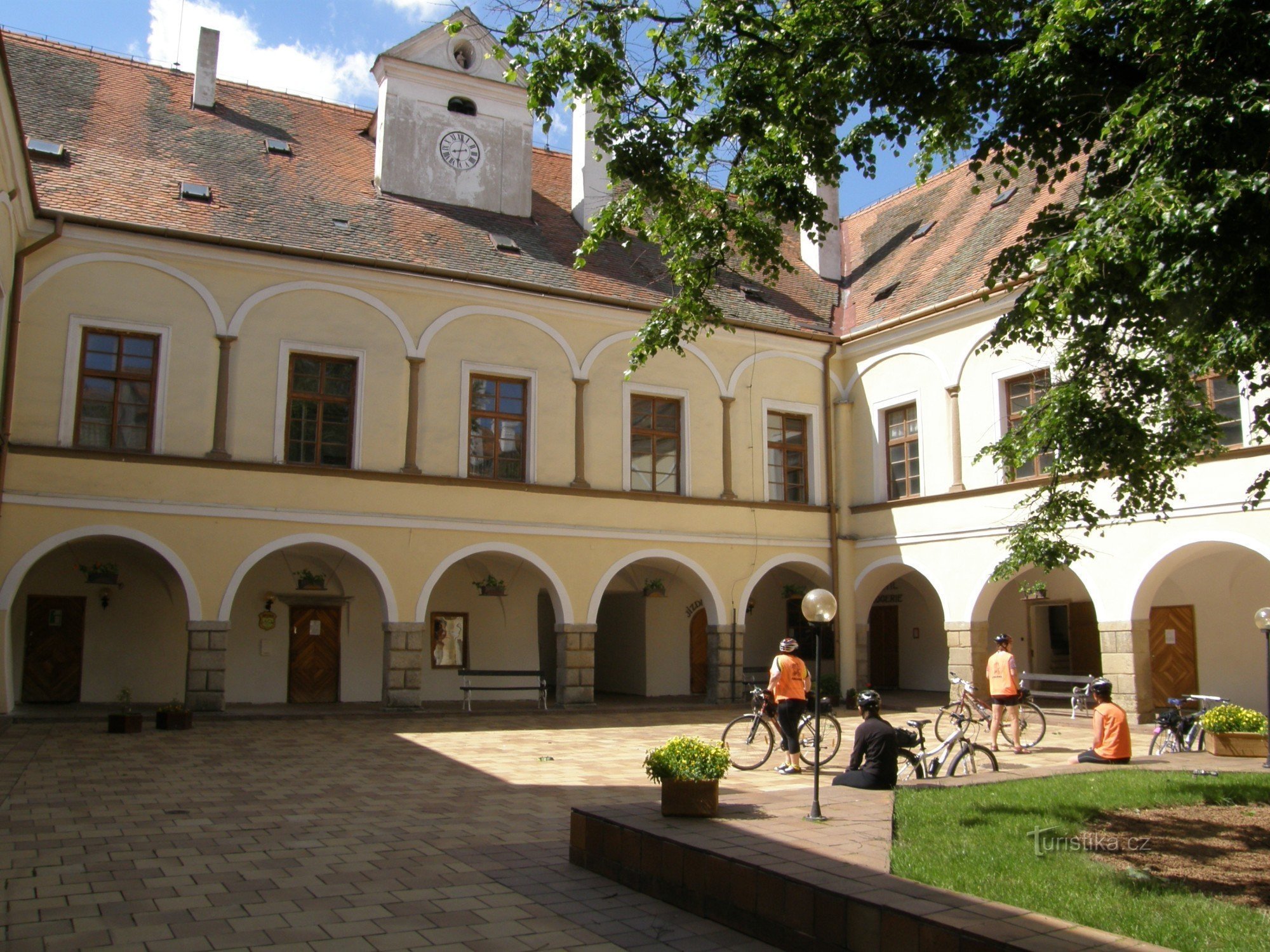 Castle courtyard with arcades
