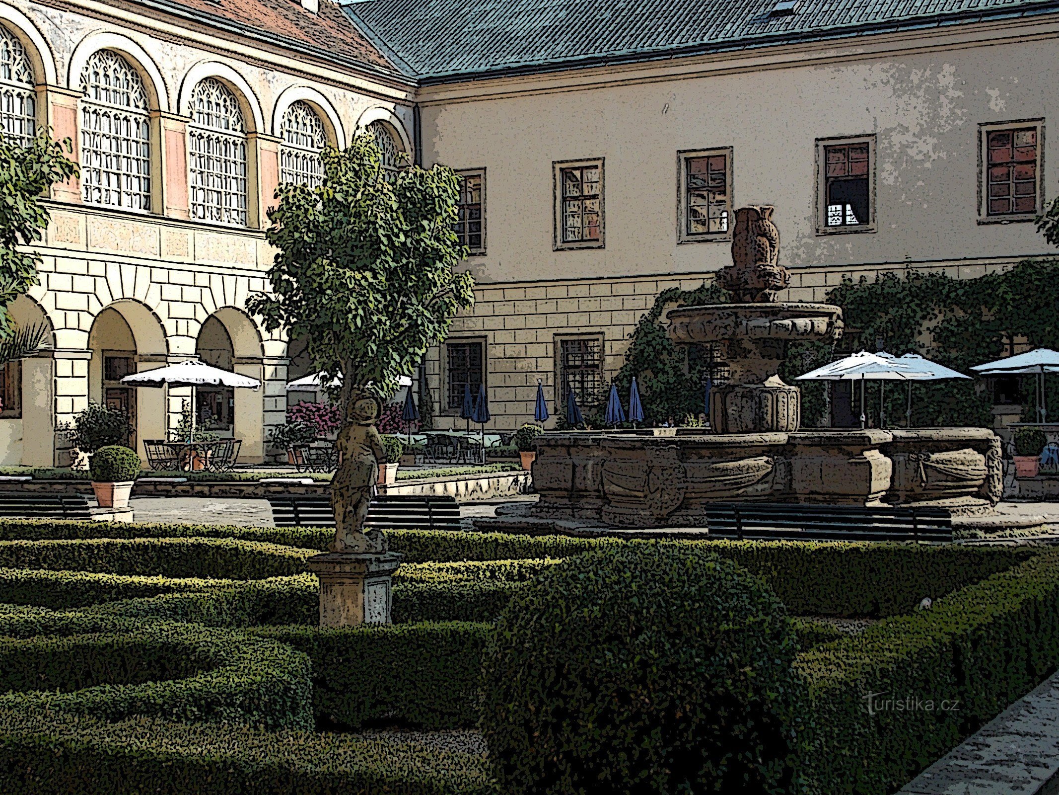 Patio del castillo en Častolovice