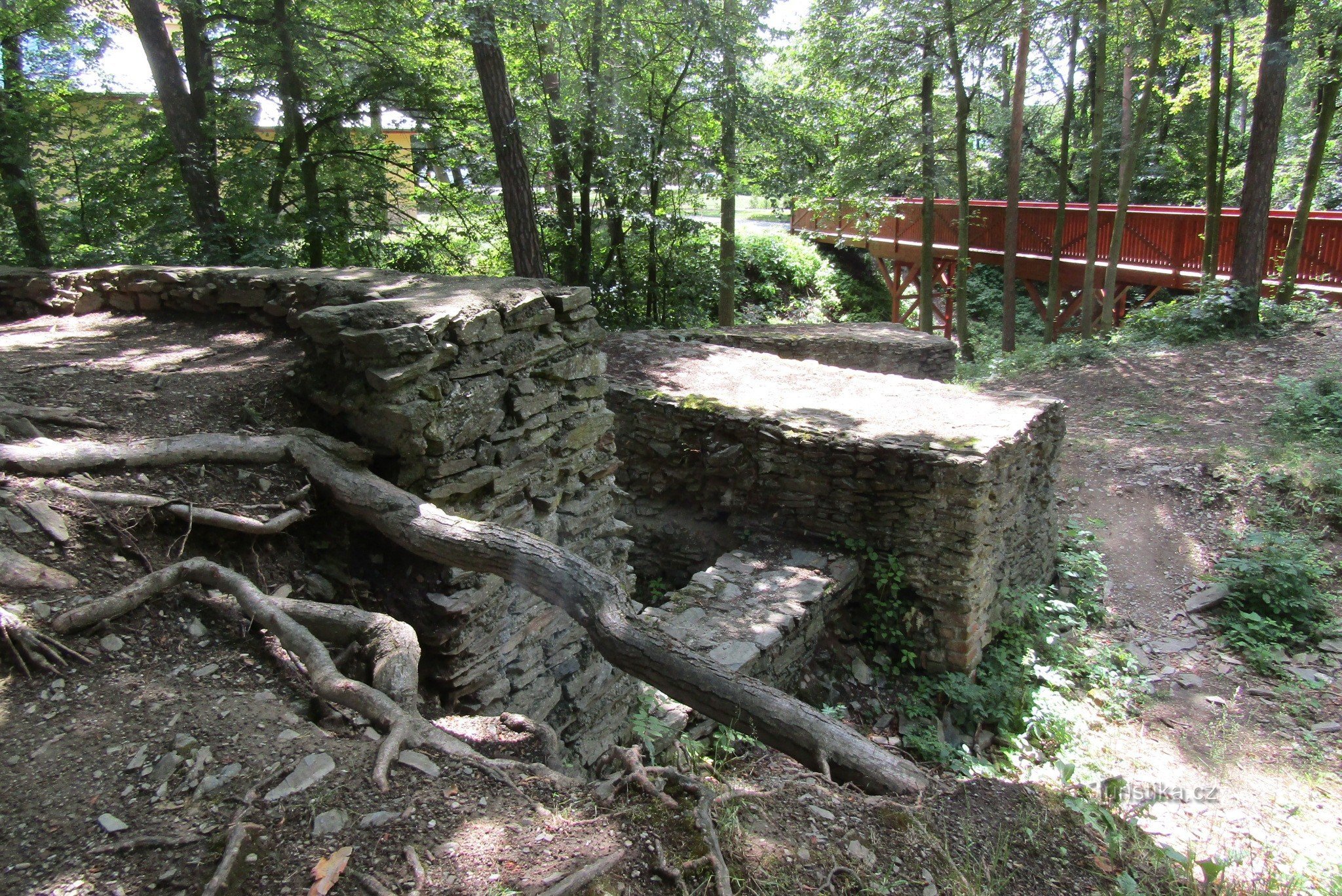 Castillo y ruinas del castillo en Náměšt na Hané