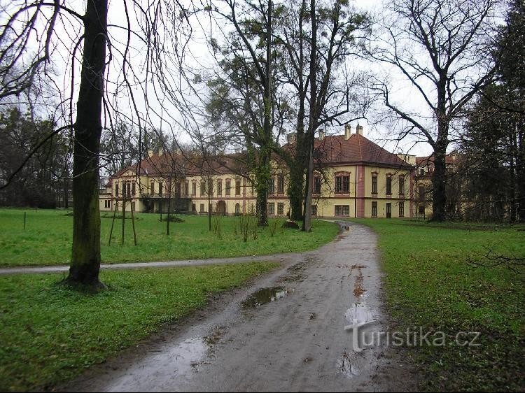 Slott: Utsikt över slottet från slottsparken