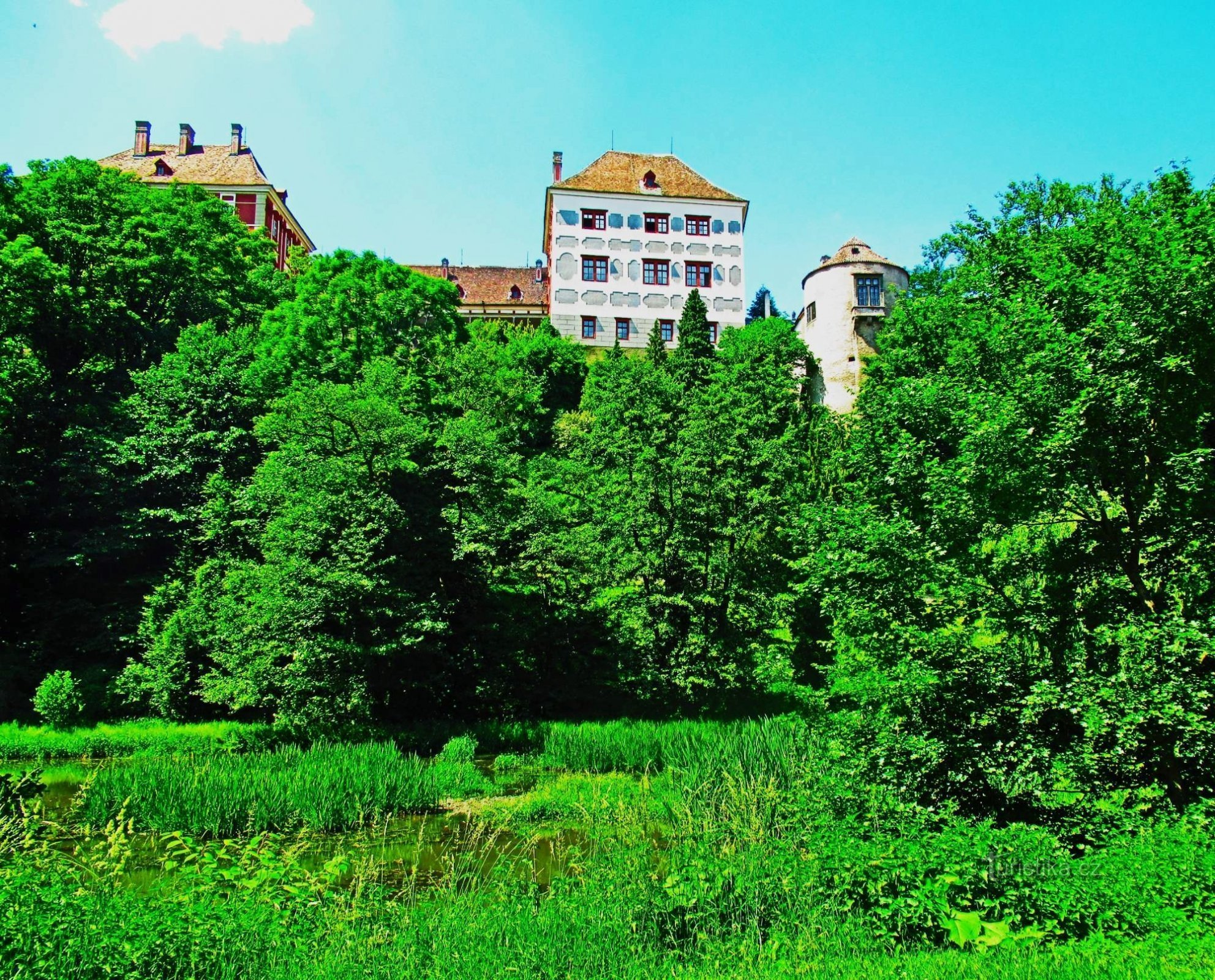 Slott - utsikt från slottsparken