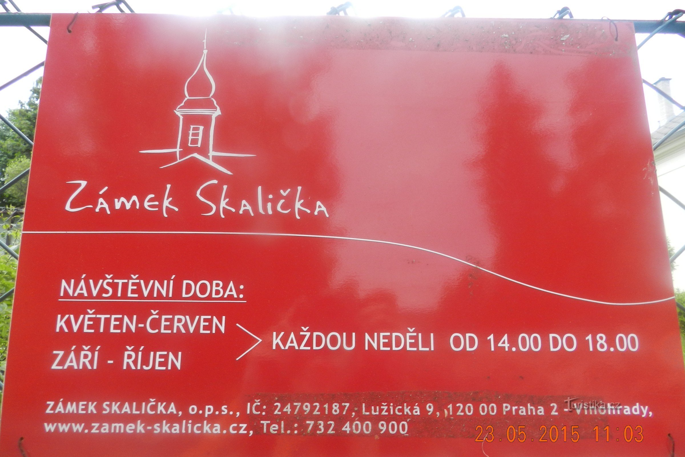 zámek Skalička - cedule