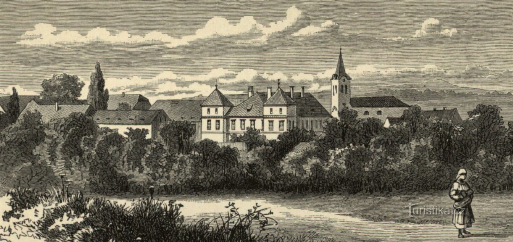 Замок в Горжиневе в конце 19 века