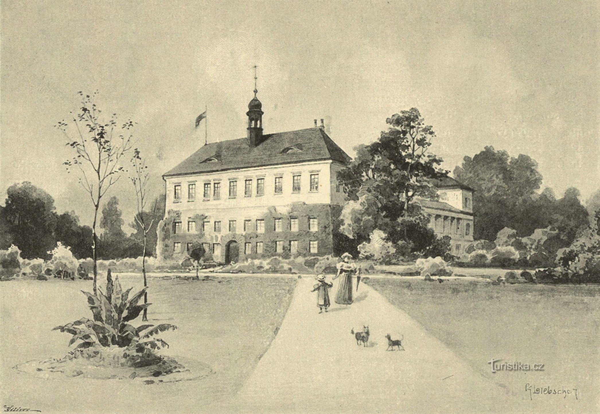 Castello a Kopidlno nella seconda metà del XIX secolo