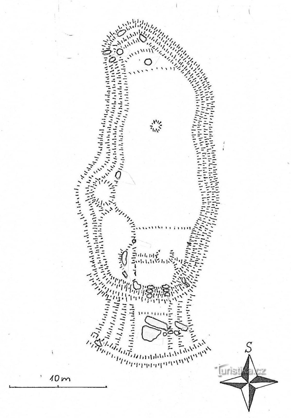 topografía de la zona del núcleo del castillo