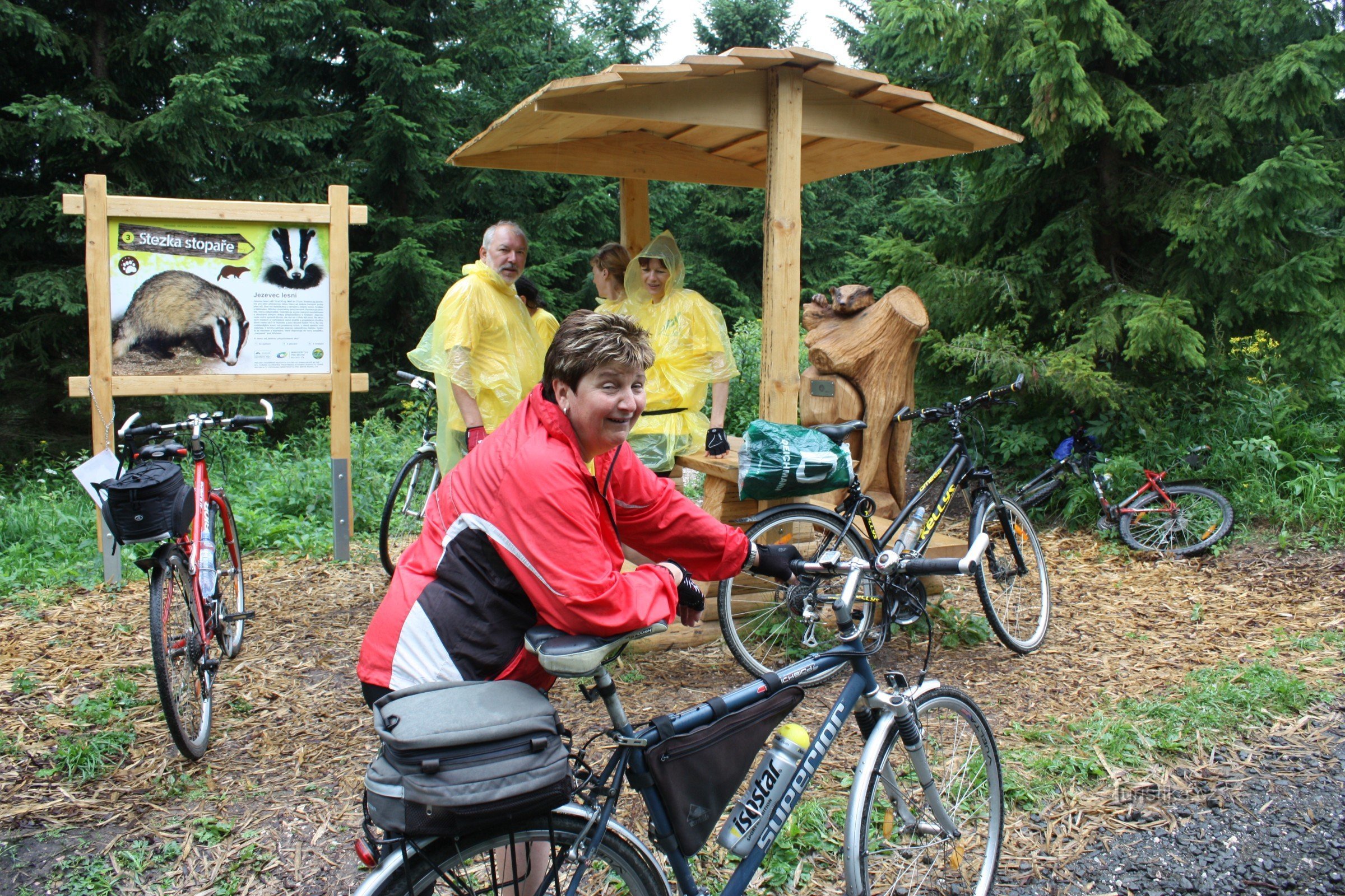 Stopping at the Hitchhiker's Trail, near the badger