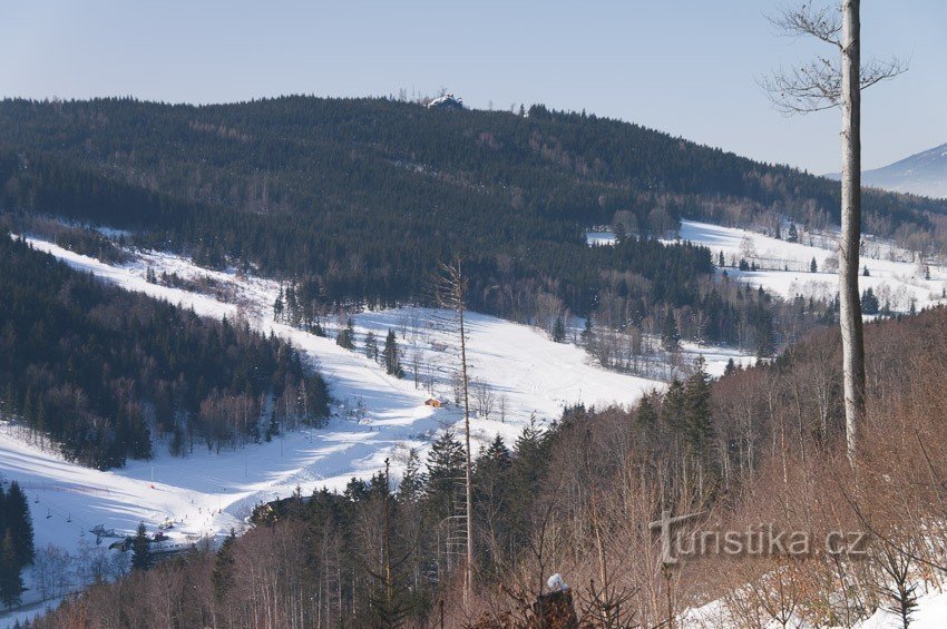 Le virage de la piste bleue