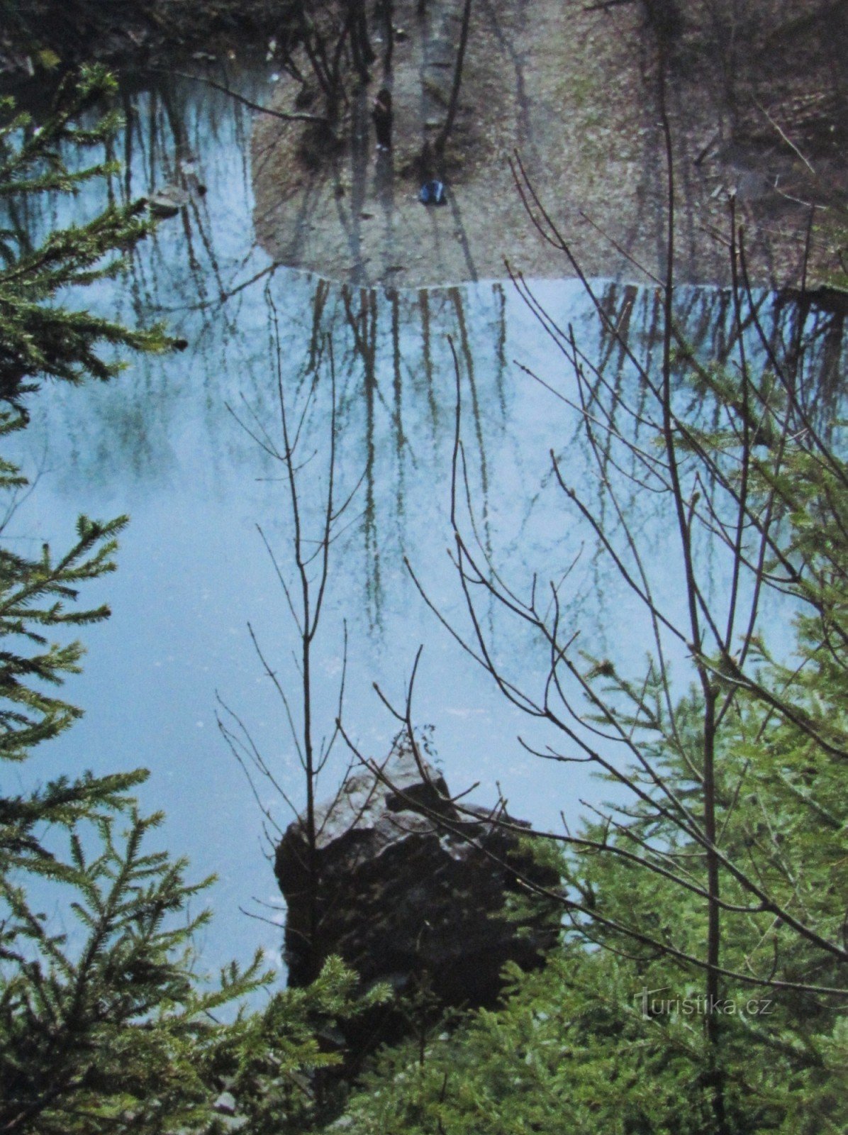 A flooded quarry near Chvalčov