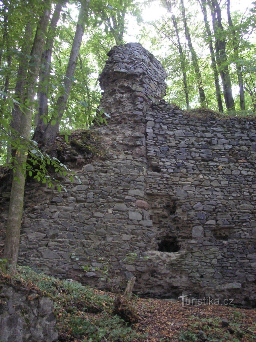 overblijfselen van de kasteelmuren
