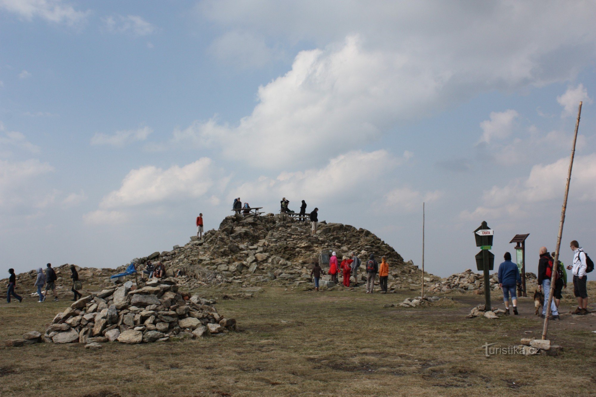 The remains of a stone lookout tower blown up by the Polish army in 1973