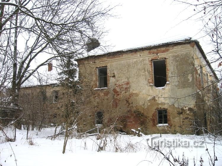 Dilapidated castle building
