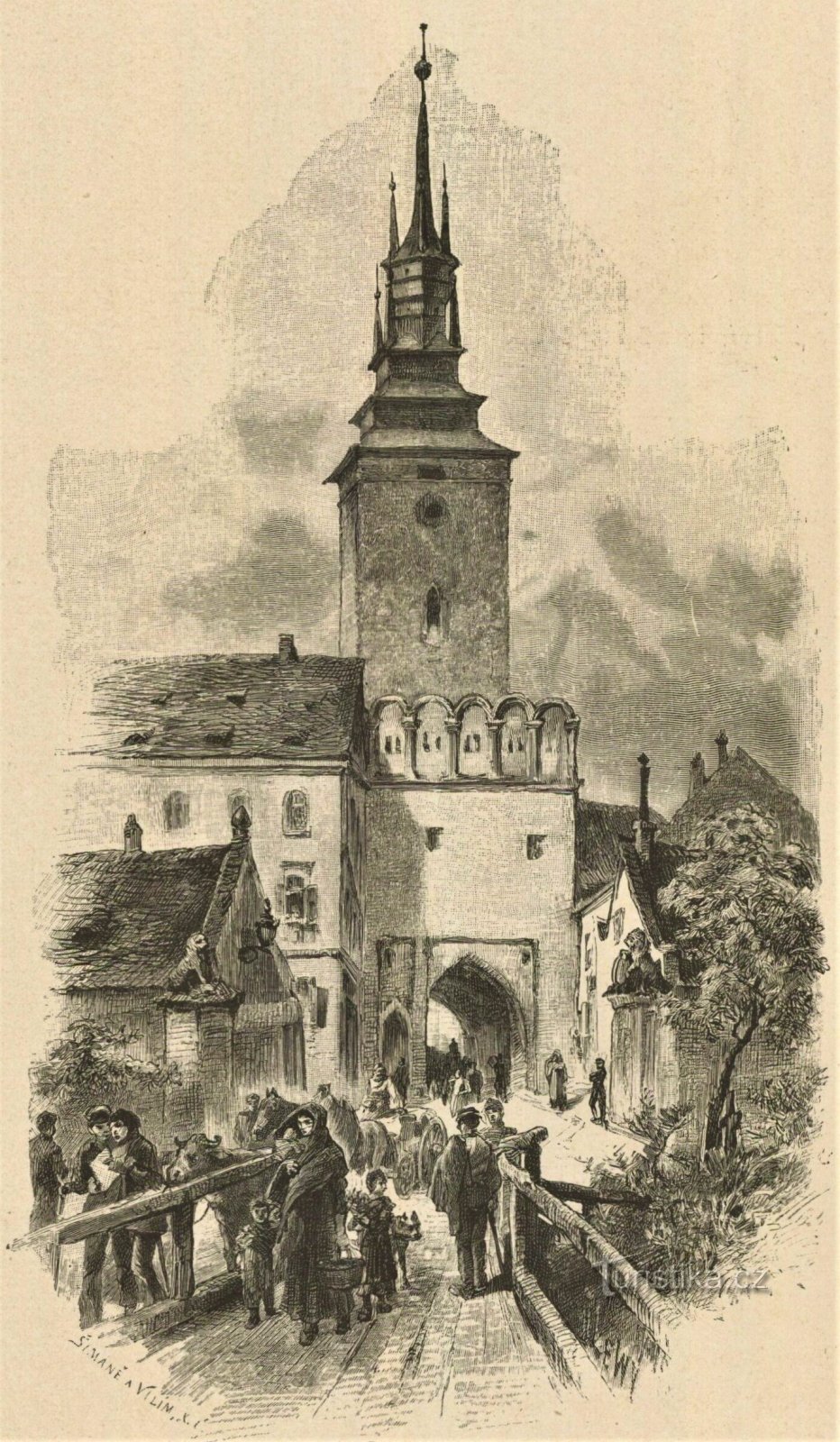 O Green Gate em Pardubice antes do reparo em 1886