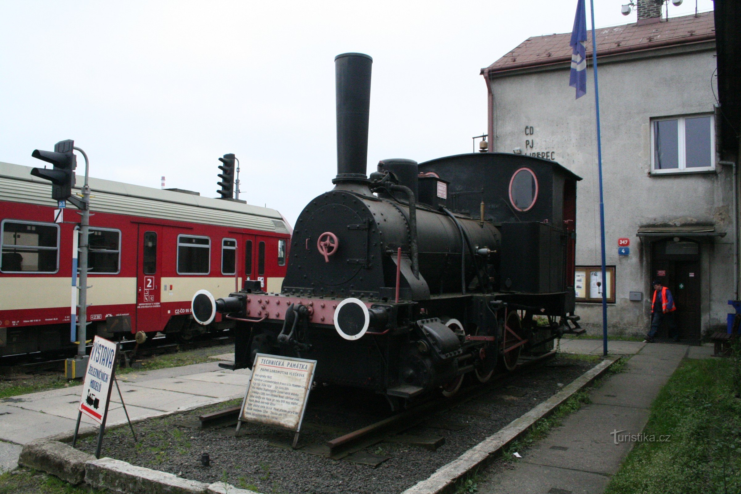 Railway monument - steam locomotive Adolf