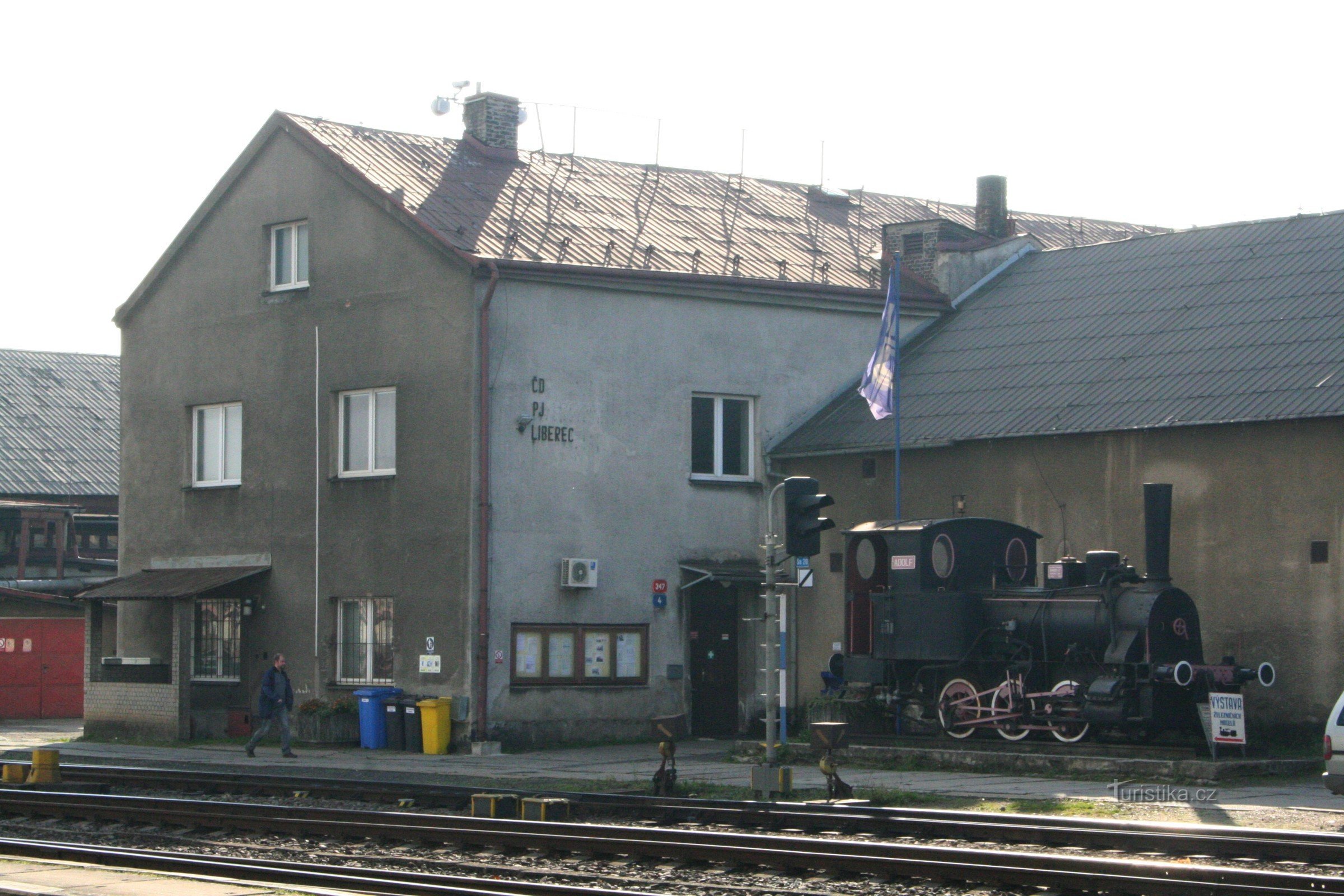 Railway monument - steam locomotive Adolf