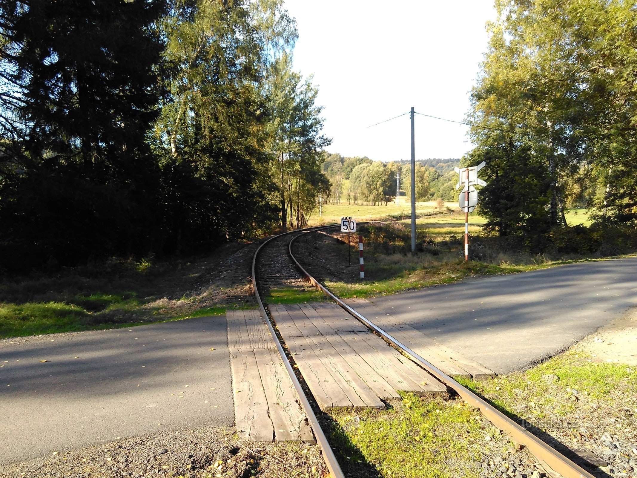 railway crossing by the swimming pool