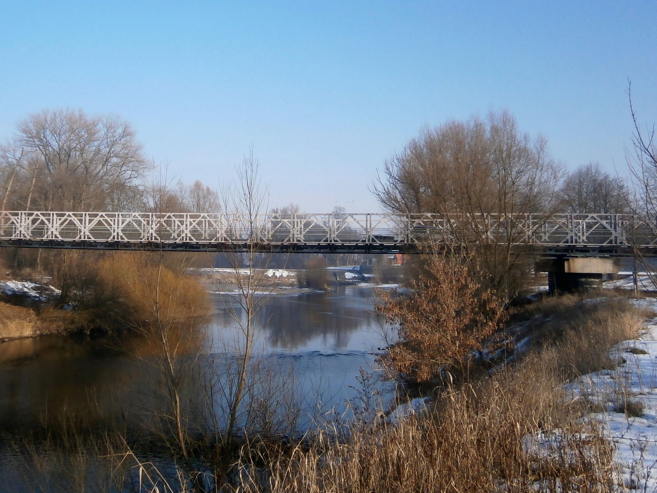 Eiserne Brücke über die Elbe (Vysoká nad Labem/Opatovice nad Labem, 13.2.2017)