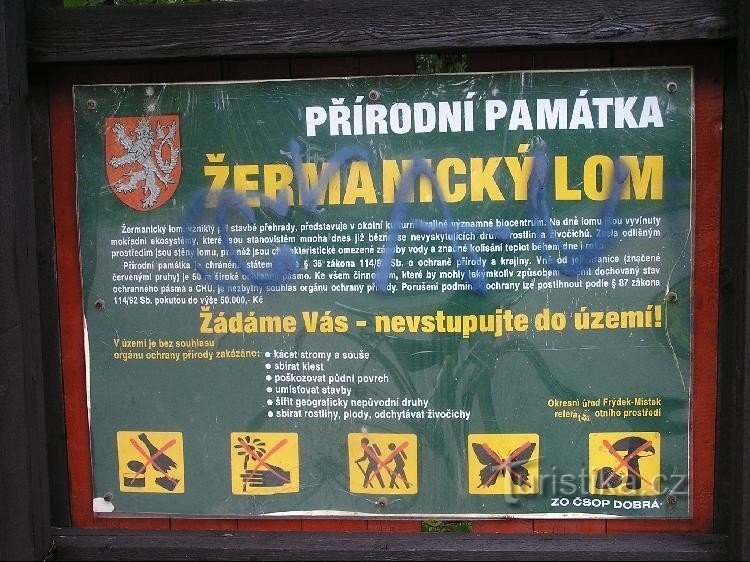 ermanický steengroeve: Žermanický steengroeve - info board