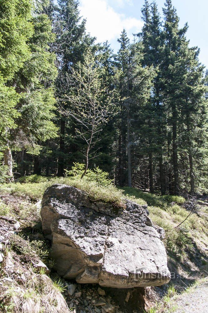 A very large stone fell from above