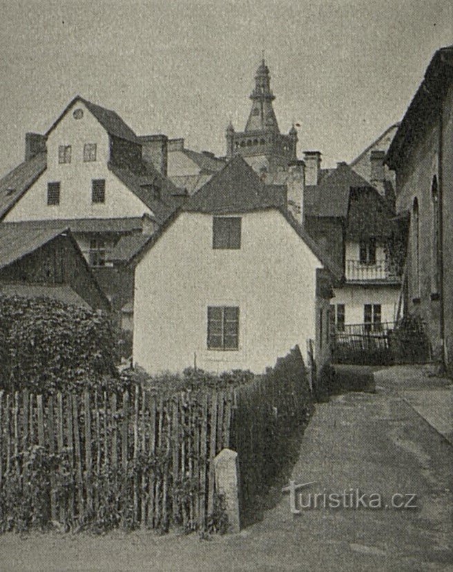 Città ebraica su Parkána a Náchod prima del 1910