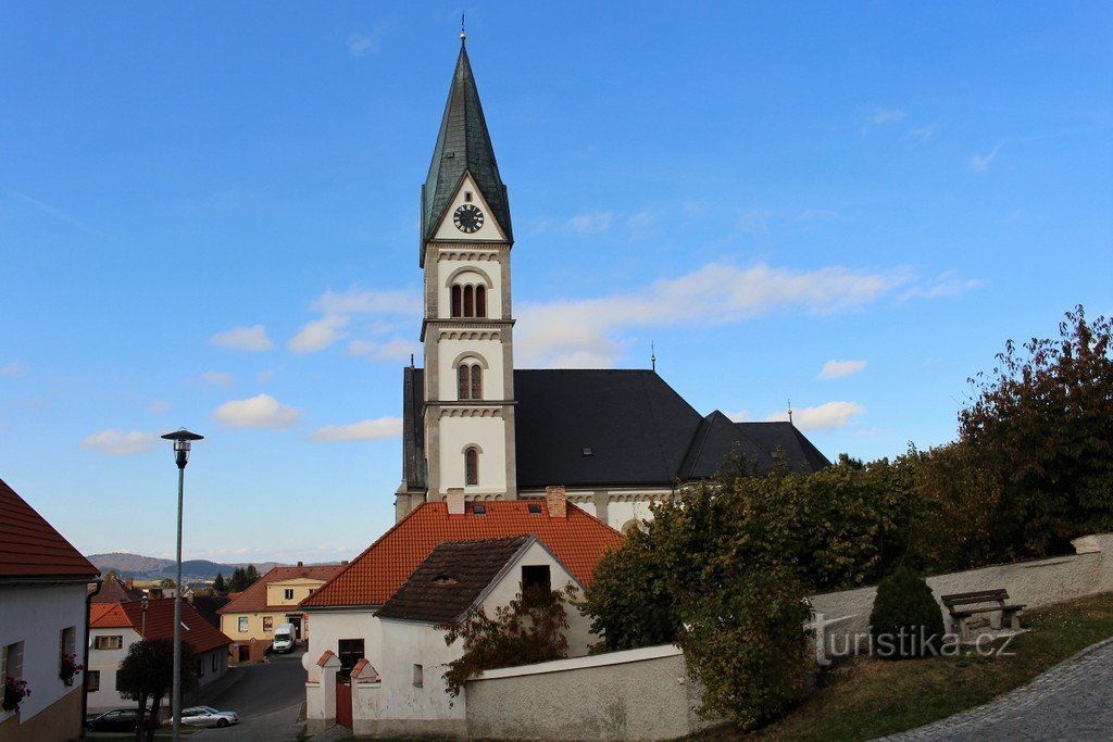 Žihobce, Kerk van de Transfiguratie, uitzicht vanuit het zuiden