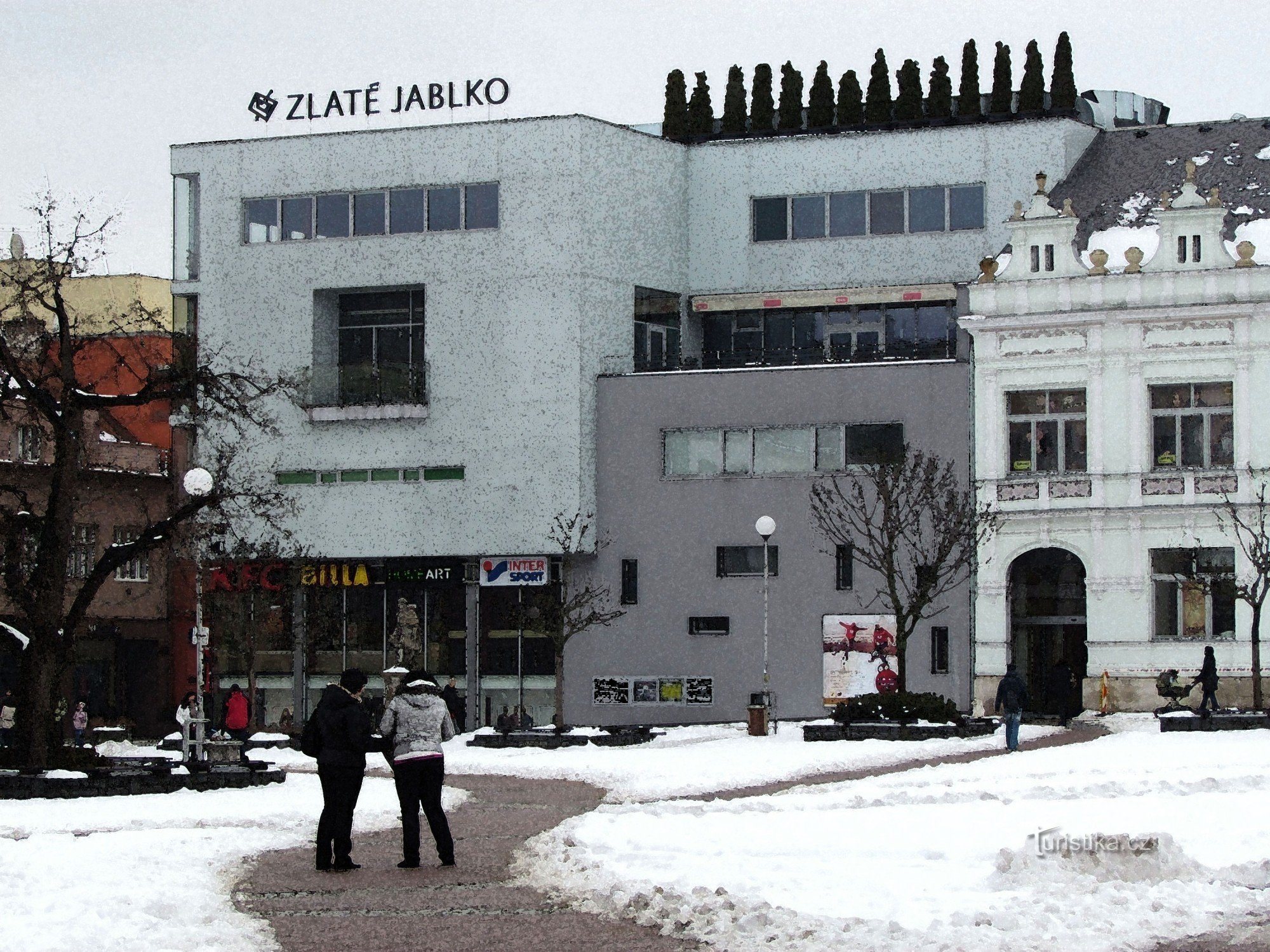 Gyllene äpple från torget