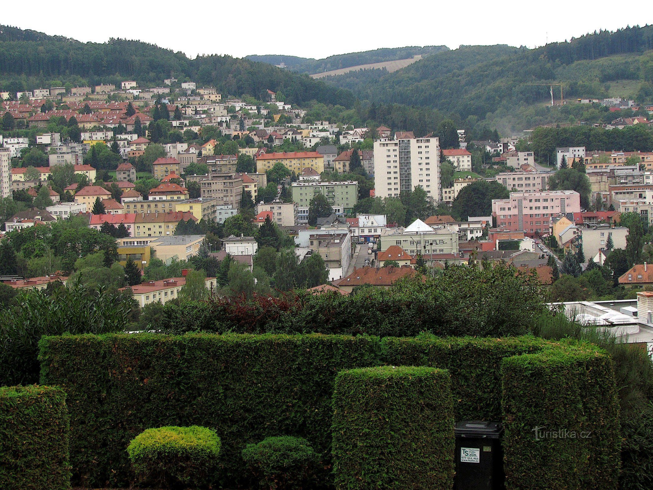 Zlín - la mejor vista del centro de la ciudad