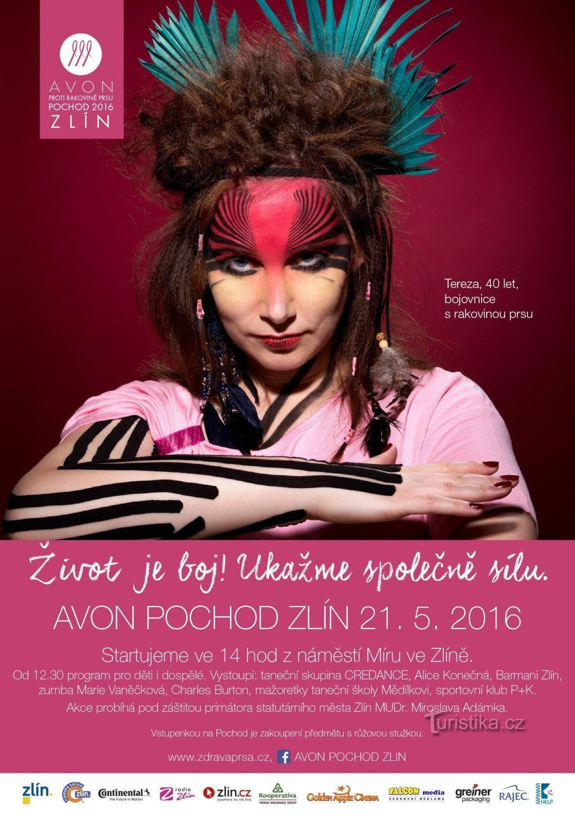 Zlín prende vita in rosa – AVON POCHOD 2016 si dirige verso la città regionale