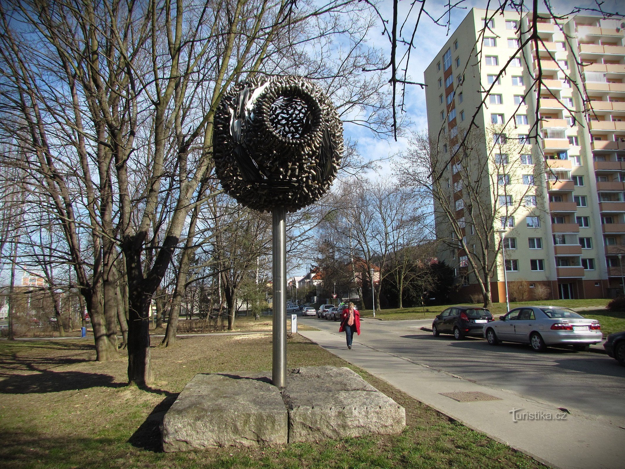 Zlín - skulptur vid foten