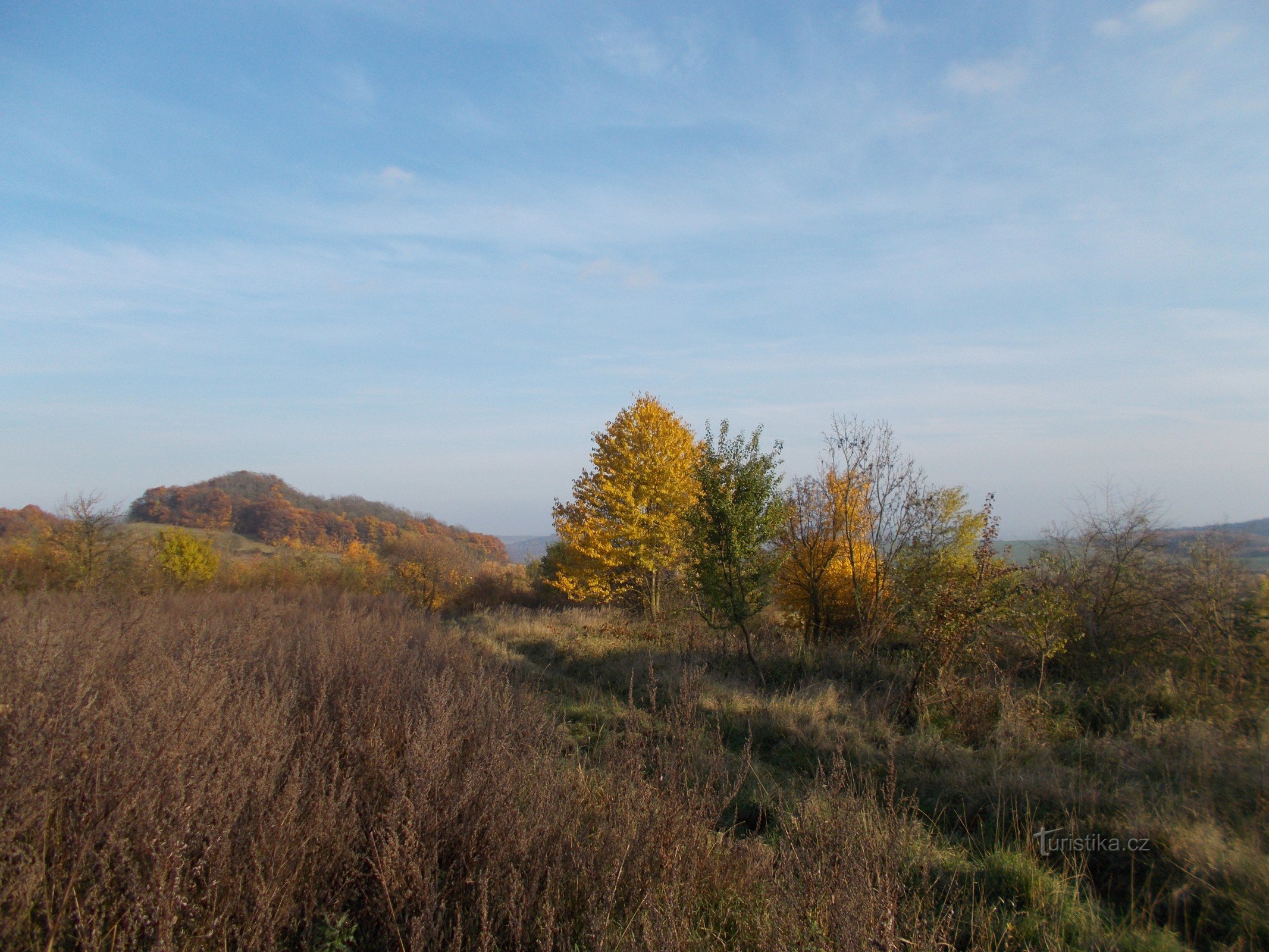 Здалеку визирає вершина Срни.