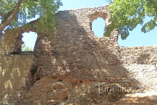 The ruins of Dobronice castle near Bechyně