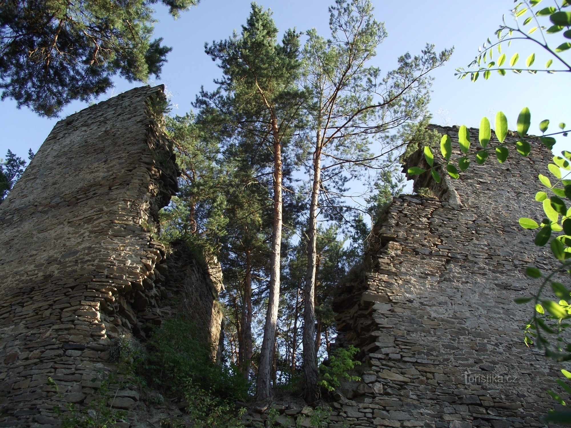 le rovine del castello di Frejštejn a Podhradí nad Dyjí