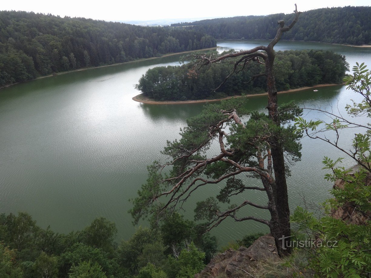 The ruins of the Oheb castle by the water reservoir Seč