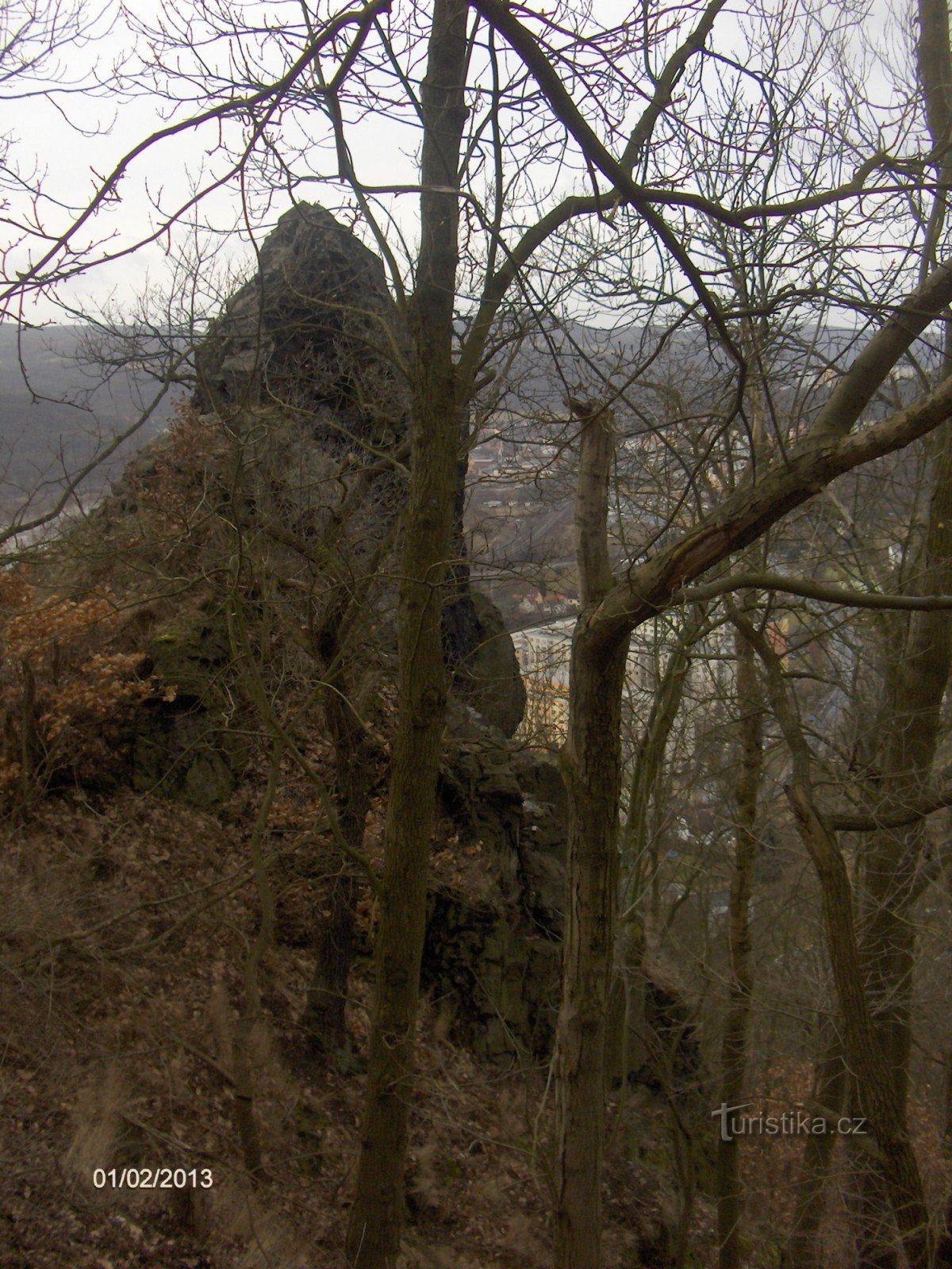 De ruïnes van het kasteel van Strážný