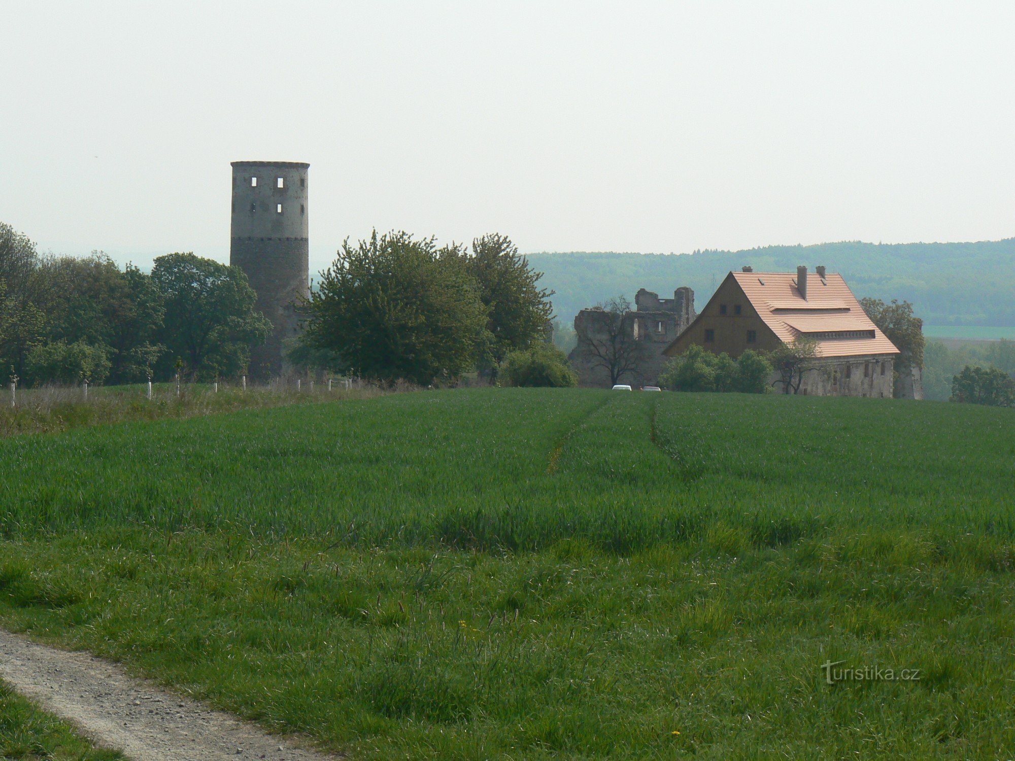 Zviřetice tower and other buildings