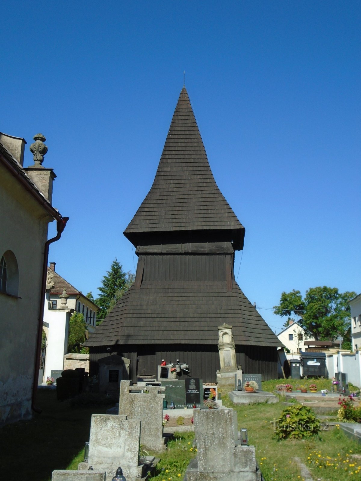 Belfort in de kerk van de Hemelvaart van de Maagd Maria (Chotěborky, 3.7.2018 juli XNUMX)