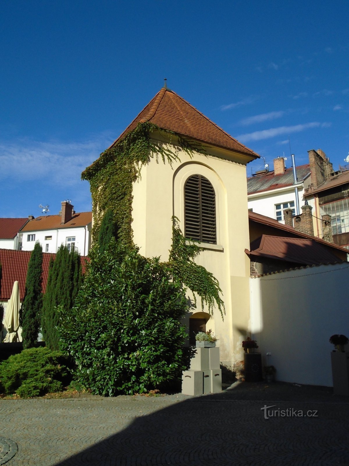 Bell tower at the church of St. John the Baptist (Pardubice)